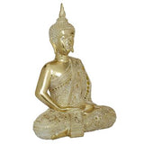 Gold Polystone Glam Buddha Sculpture, 14" x 9" x 20" - Home Decor