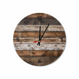 Rustic Wooden Background Round/Square Acrylic Wall Clock