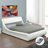 White Full Platform Furniture Bed