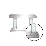 42" Wood and Glass Glam Console Table