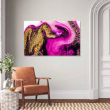 Tempered Glass Art - Fuchsia and Gold Abstract Fine Wall Art Decor