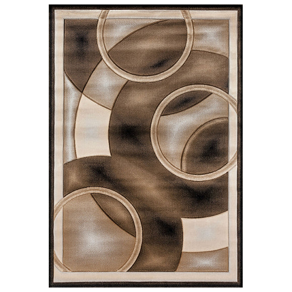 Geometric Modern Beige Circles Rug