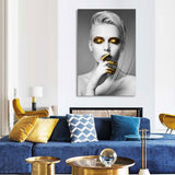 Tempered Glass Art - Golden Women Wall Art Decor