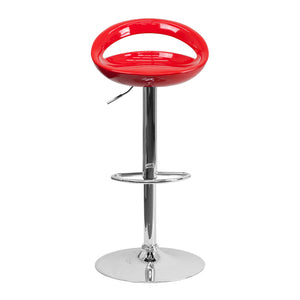 Contemporary Plastic Adjustable Height Barstools Set of 2