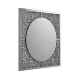 Silver And Black LED Wall Mirror - 39.5"x 1.5"x 39.25"