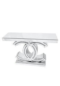 Console Table - Mirrored & Faux Diamonds