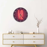 Love Neon Round Acrylic Wall Clock