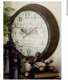 French Inspired Vintage Round Wall Clock