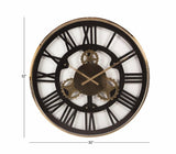 Industrial Oversized Stainless Steel Gear Wall Clock