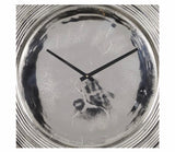 Round Silver Aluminum Layered Rim Wall Clock