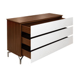 Black Melamine and White - 3 Drawers Dresser