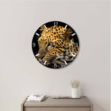 Leopard in Black Background Round/Square Acrylic Wall Clock