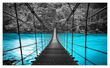 Tempered Glass Art  - Blue Water Bridge Wall Art Decor