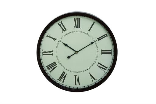 Metal White and Black Wall Clock