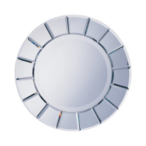 Silver Round Sun-Shaped Mirror 30 inch Diameter