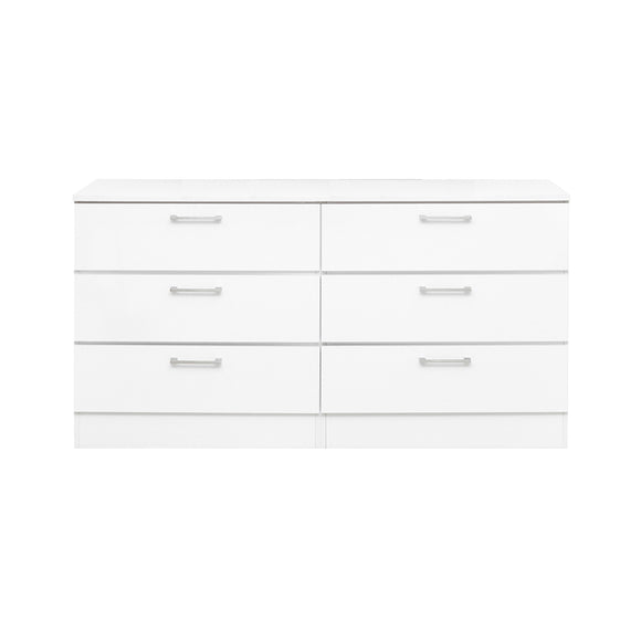 White Lacquer - 6 Drawers Dresser