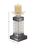 11"H Glam Pedestal Glass Candle Holder - Home Decor