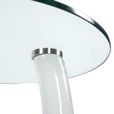 White Tear Drop End Table