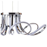 Curves Chandelier - LED Lighting - Chrome Metal