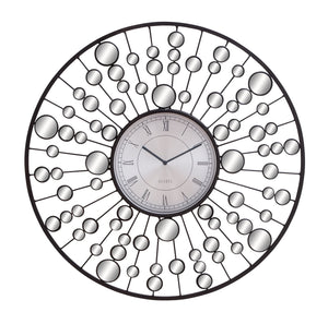 Black Metal Glam Abstract Wall Clock - 26" x 2" x 26"