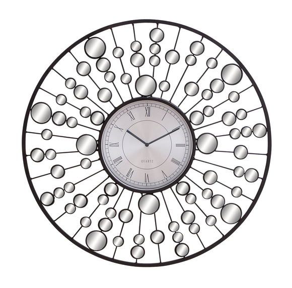 Black Metal Glam Abstract Wall Clock - 26