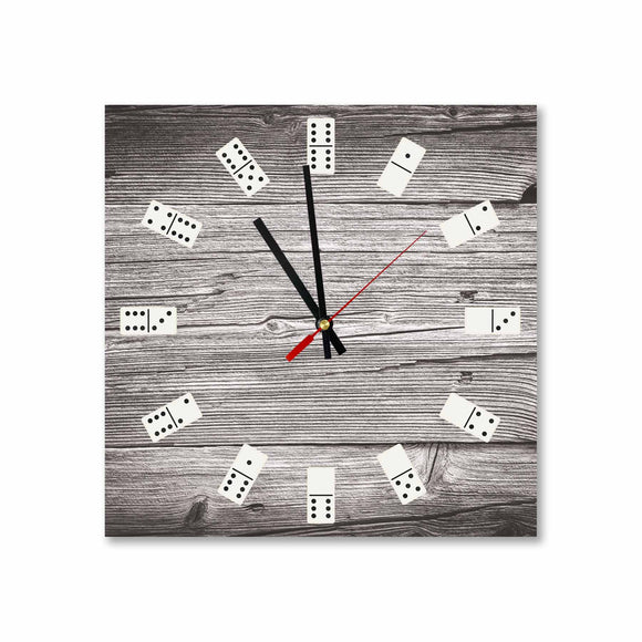 Wooden Dominoes Round/Square Acrylic Wall Clock