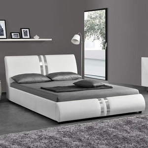 White Queen Platform Furniture Bed