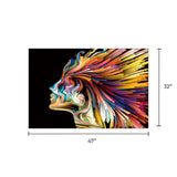 Tempered Glas Art - Women In Fire Color Wall Art Decor