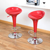 Contemporary Plastic Adjustable Height Barstools Set of 2