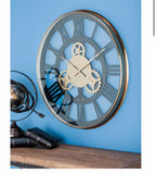 Industrial Oversized Stainless Steel Gear Wall Clock