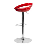 Contemporary Plastic Adjustable Height Barstools Set of 2