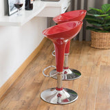 Contemporary Plastic Adjustable Height Barstools Set of 2