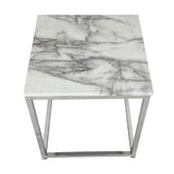 Marble finish End Table with Chrome Base