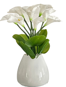 Calla Lilies Artificial Arrangement in Ceramic Vase Floral & Greenery