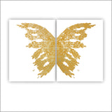 Acrylic Art - Two Printed Mirror Butterfly Appliques Wall Art Decor