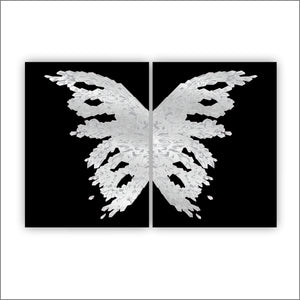 Acrylic Art - Two Printed Mirror Butterfly Appliques Wall Art Decor