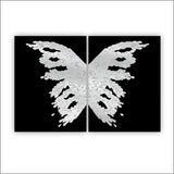 Acrylic Art - Two Printed Mirror Butterfly Appliques Wall Art Decor