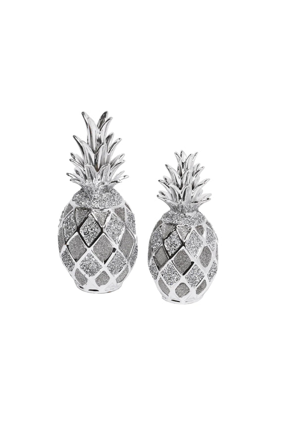 2pc Silver Diamond Pineapple Set - Home Decor