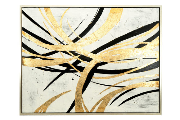 Canvas Art - Black/Gold Abstract Wall Art Decor