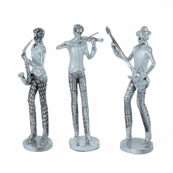 3pc Silver Standing Musicians - Home Decor