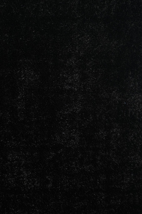 Modern Black Spaghetti Shag Area Rug