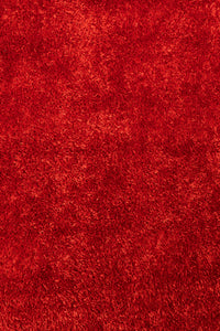 Modern Red Spaghetti Shag Area Rug