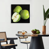 Tempered Glass Art - Three Green Apple Wall Art Decor