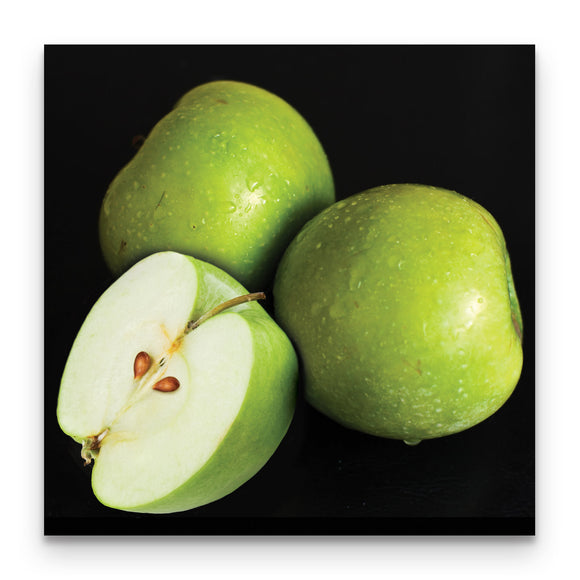 Tempered Glass Art - Three Green Apple Wall Art Decor