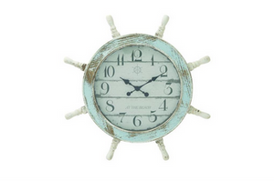 Copy of Blue Wood Coastal Nautical Wall Clock - 28" x 2" x 28"