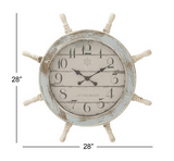 Copy of Blue Wood Coastal Nautical Wall Clock - 28" x 2" x 28"