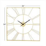 Gold Metal Glam Abstract Wall Clock - 24" x 2" x 24"