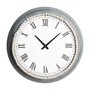 White Metal Farmhouse Wall Clock - 23" x 3" x 23"