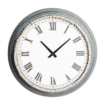 White Metal Farmhouse Wall Clock - 23