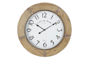 Brown Wood Rustic Wall Clock - 32" x 2" x 32"